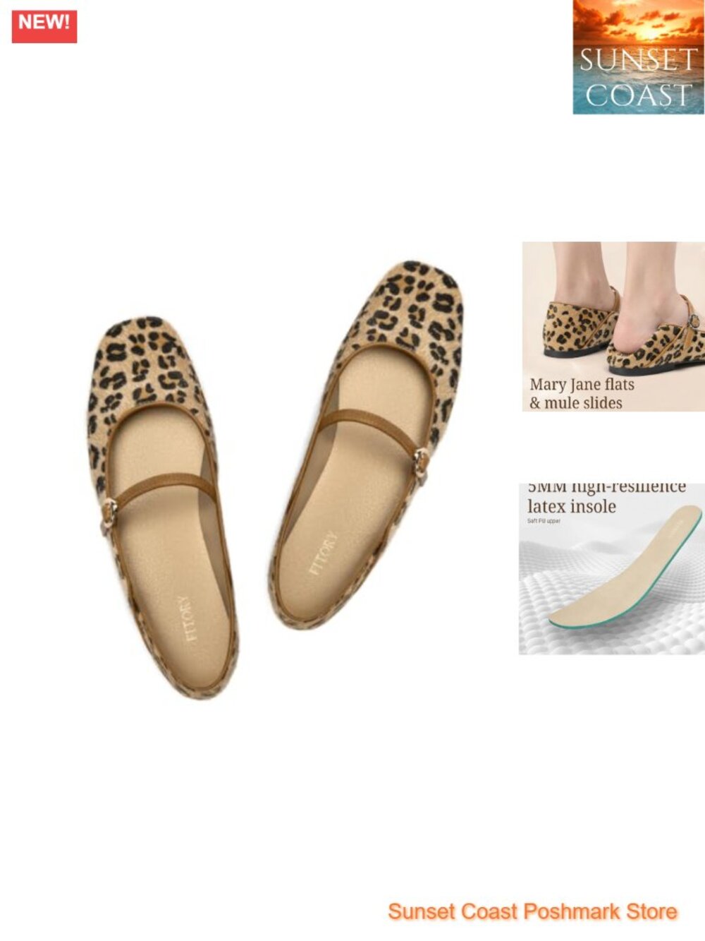 Mary Jane Flats Women Two-Way Convertible Mule Slides Non Slip Work Shoes